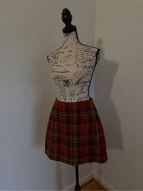 Vintage The Limited Red Plaid Mini Skirt